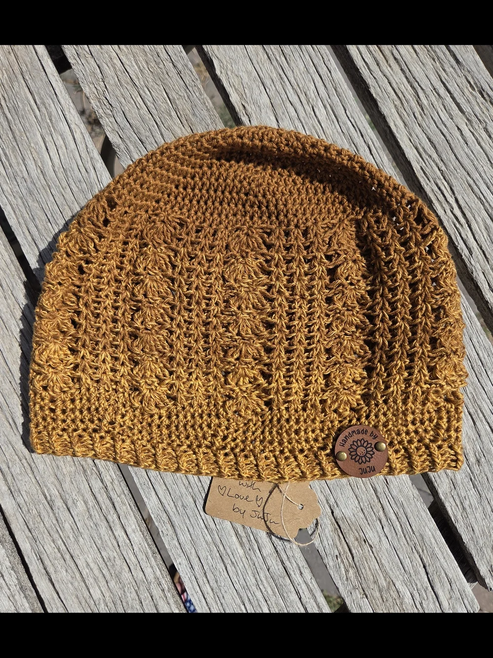 Artisan Handmade Crochet Extra-Lightweight Lacey Cotton Blend Slouchy Beanie Hat